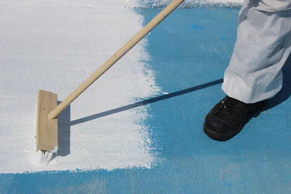 Roof Coating crack filling Stock Image