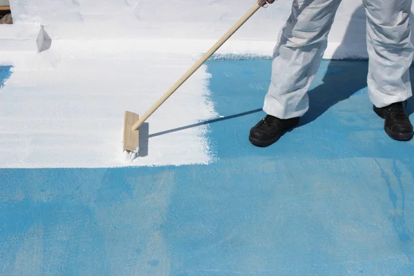 Roof Coating crack filling Royalty Free Stock Images