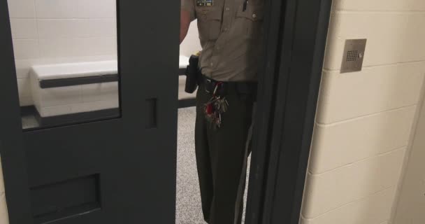 Closing Jail Cell Door Cell — Stock Video