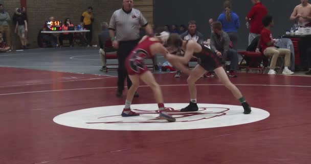 Janeiro 2018 Davenport Iowa Wrestling Competition Athletes — Vídeo de Stock