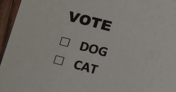 Vote Checkbox Dog Cat — Stock Video