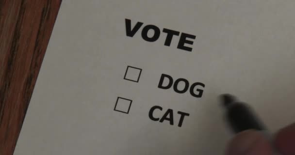 Votação Checkbox Dog Cat — Vídeo de Stock