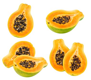 Papaya isolated on white clipart