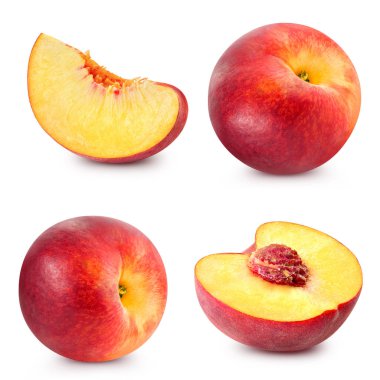 Şeftali beyazda izole edilmiş