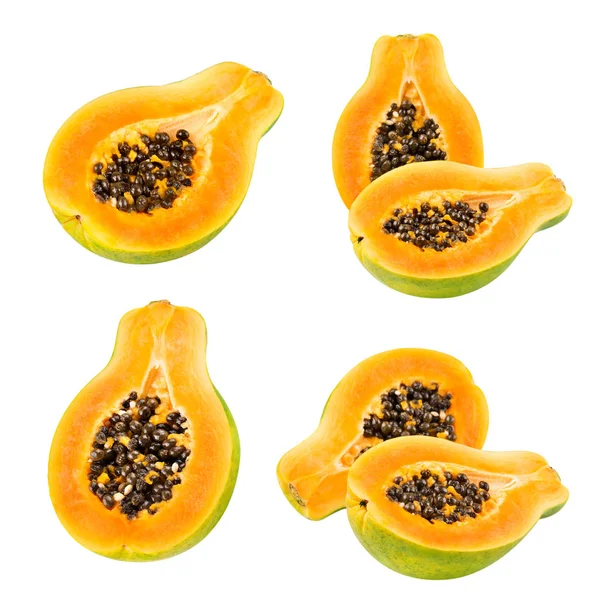 Beyaz izole papaya — Stok fotoğraf