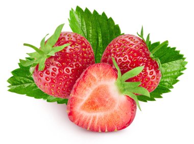 Çilek beyazda izole edilmiş