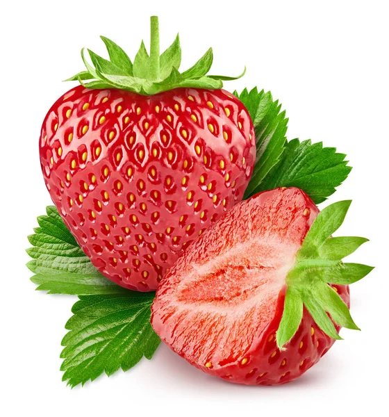 在白色上分离的草莓 — 图库照片