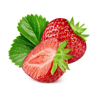 Çilek beyazda izole edilmiş
