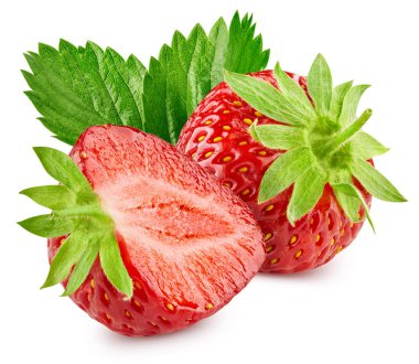 Çilek beyazda izole edilmiş