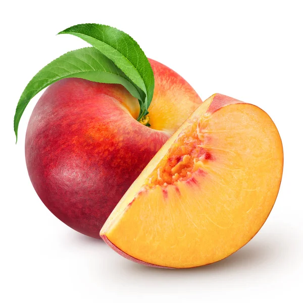 Perzik fruit geïsoleerd — Stockfoto