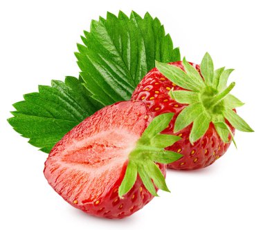 Çilek beyazda izole edilmiş