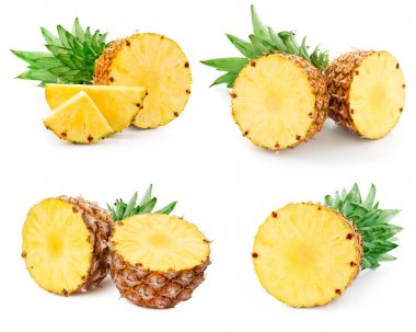 Beyaz üzerine izole edilmiş ananas