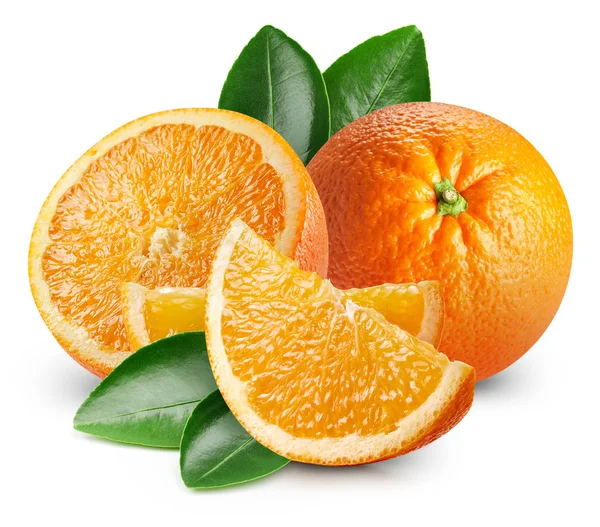 Dojrzałe pomarańczowy na białym tle — Zdjęcie stockowe