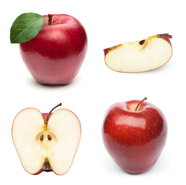 Apfelfrüchte mit Blatt — Stockfoto