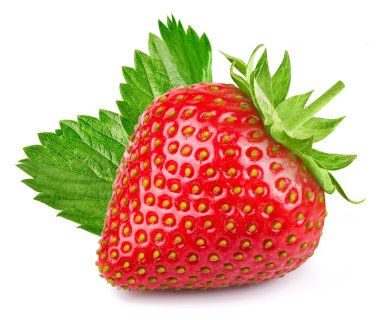 Çilek beyazda izole edilmiş