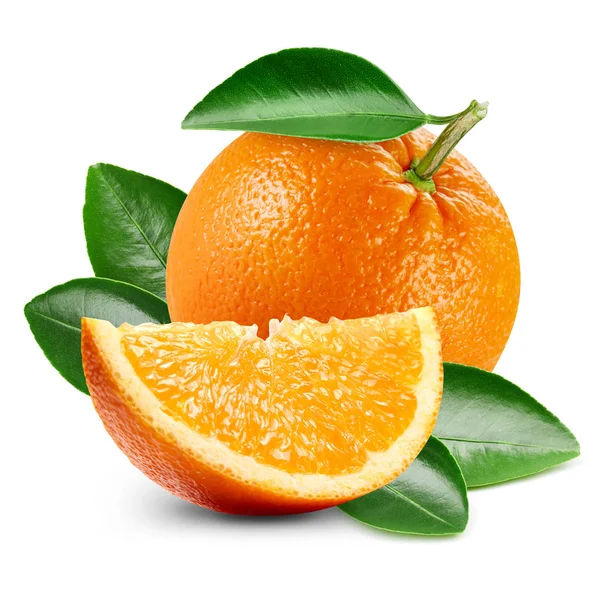 Orange frukter med blad — Stockfoto