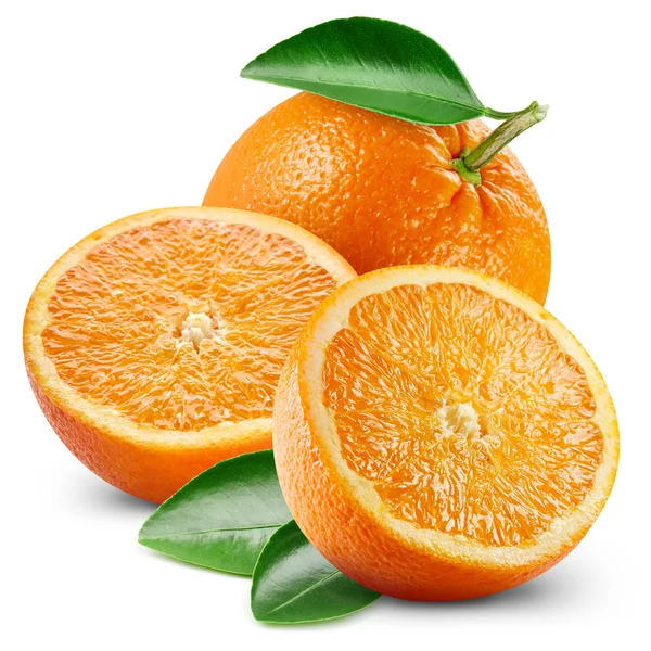 Плоды апельсина с листьями — стоковое фото