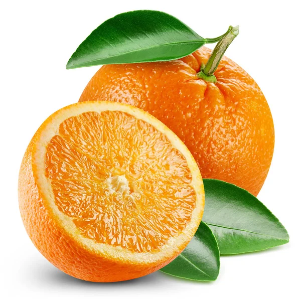 Frutas de naranja con hoja — Foto de Stock