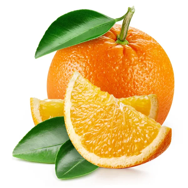 Oranžové plody s listy — Stock fotografie
