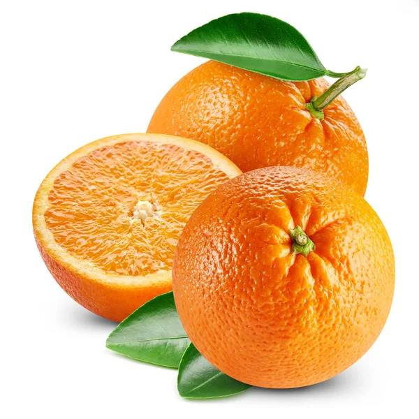 Orange frukter med blad — Stockfoto