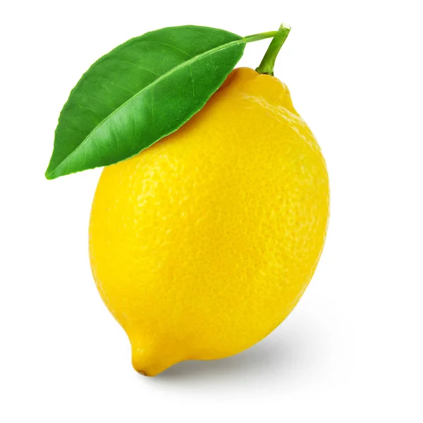 Fruta de limón con hoja — Foto de Stock