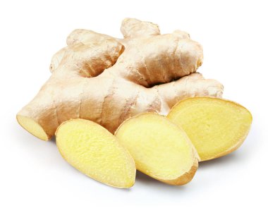Ginger bir beyazın üzerinde izole edilmiş