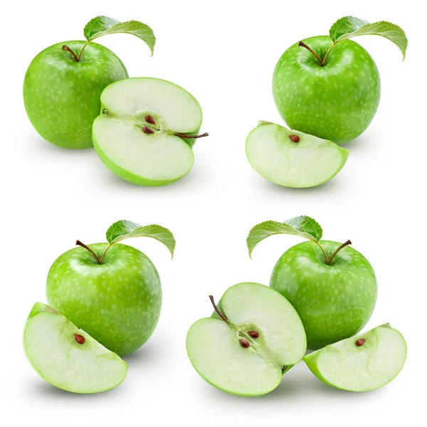 Colección de rodajas de manzana verde — Foto de Stock