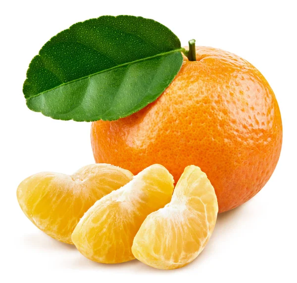 Tangerines dengan daun — Stok Foto