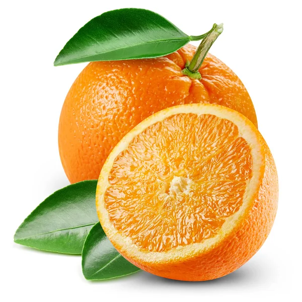Плоды апельсина с листьями — стоковое фото
