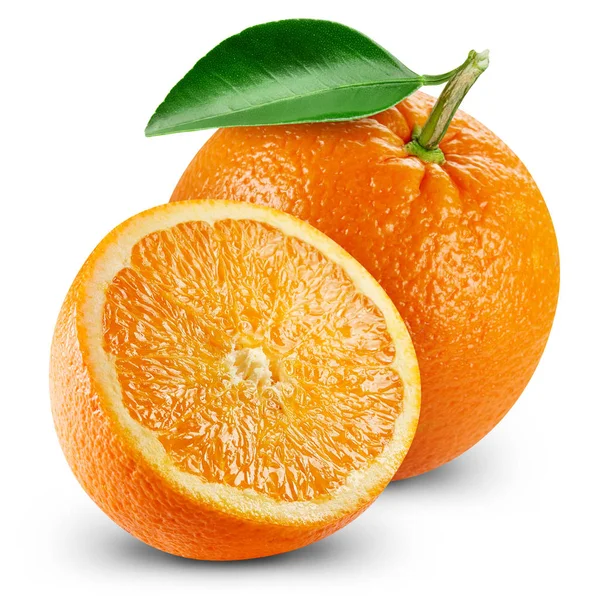 Πορτοκαλί φρούτα με φύλλο — Φωτογραφία Αρχείου
