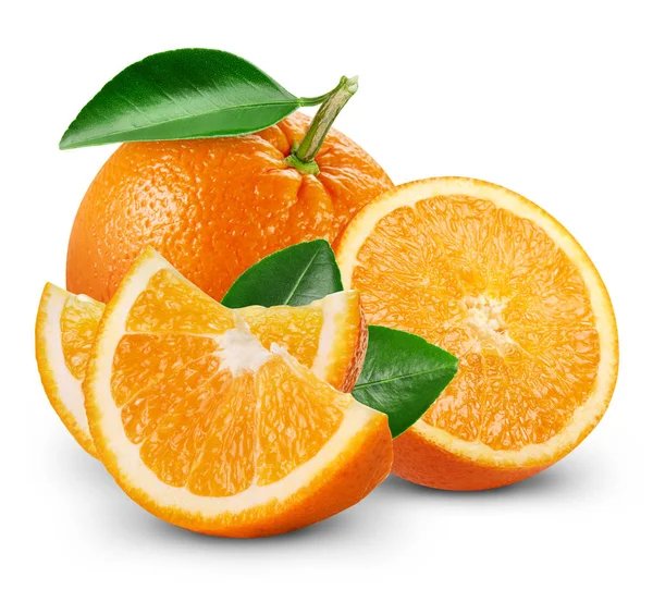 Πορτοκαλί φρούτα με φύλλο — Φωτογραφία Αρχείου