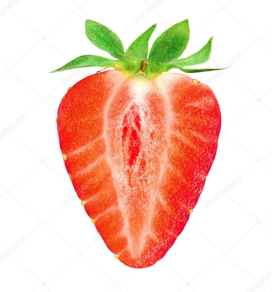Strawberry half isolated