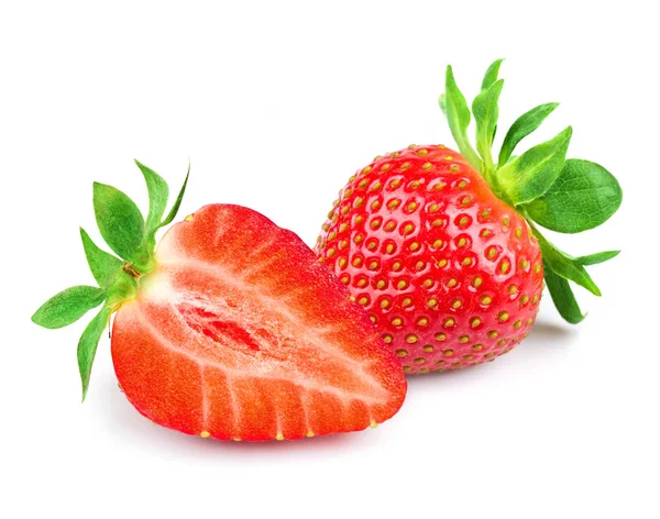 Strawberry hälften isolerade — Stockfoto