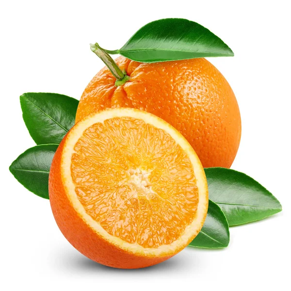 Orange fruits with leaf — Stock Photo, Image