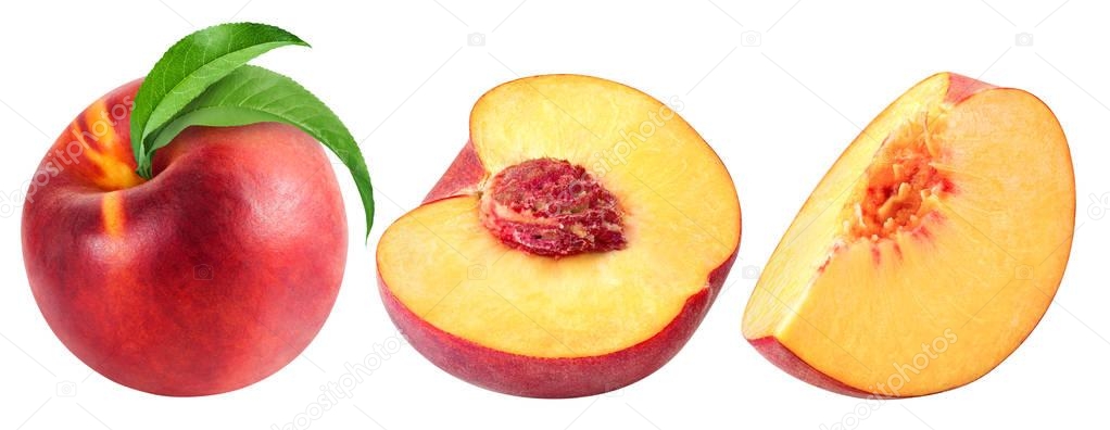 peach fruits Isolated