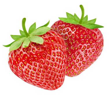 Çilek beyazda izole edilmiş