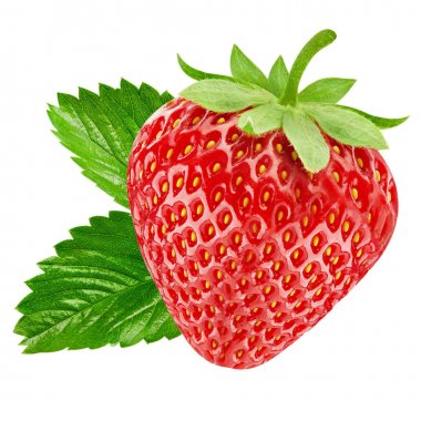 Çilek beyazda izole edilmiş