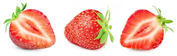 Strawberry collection isolated on white — Stock Photo, Image