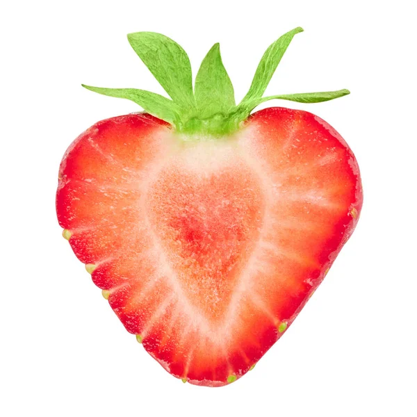 La moitié des fraises isolées — Photo
