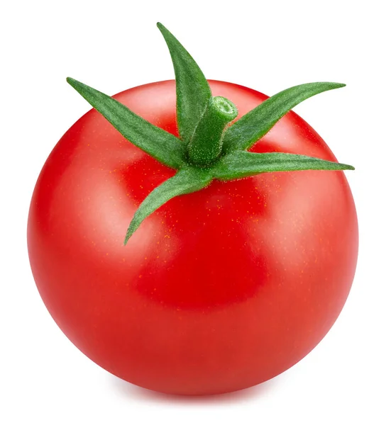 Reife Frische Tomaten Schneiden Pfad Tomate Isoliert Auf Weißem Hintergrund — Stockfoto