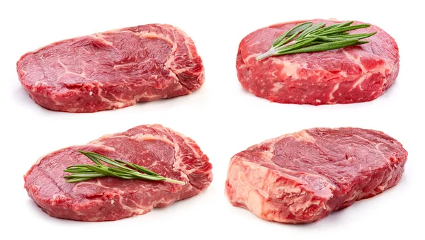 Fresh Raw Beef Steak Clipping Path Beef Steak Isolated White — Stock Photo, Image