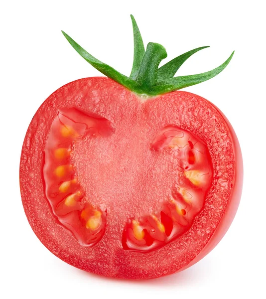 Tomat Halv Isolerad Vit Bakgrund Tomat Grönsak Klippning Väg Tomat — Stockfoto