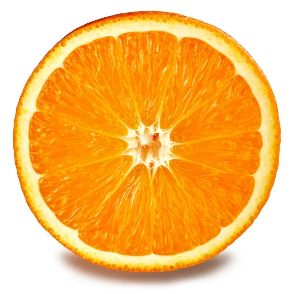 Pomarańczowa połowa odizolowana na białym tle — Zdjęcie stockowe