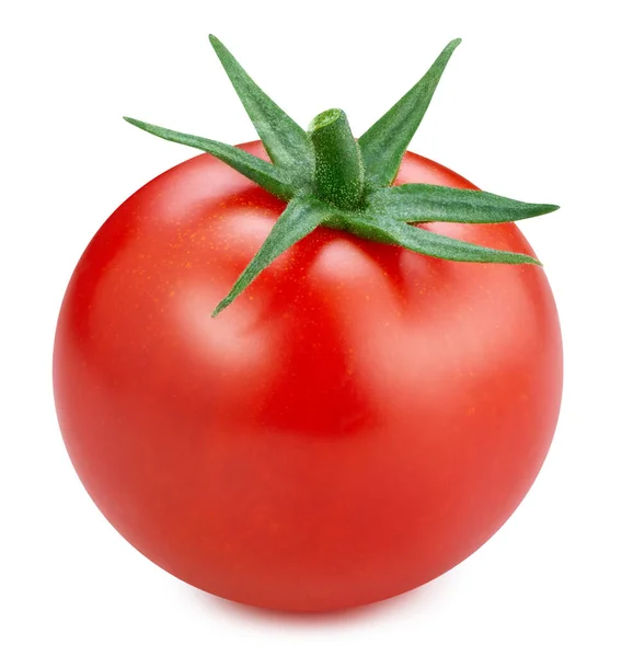 Reife Frische Tomaten Schneiden Pfad Tomate Isoliert Auf Weißem Hintergrund — Stockfoto