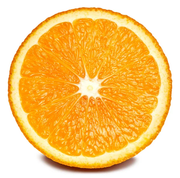 Fruta Naranja Mitad Naranja Aislada Sobre Fondo Blanco Naranja Con —  Fotos de Stock