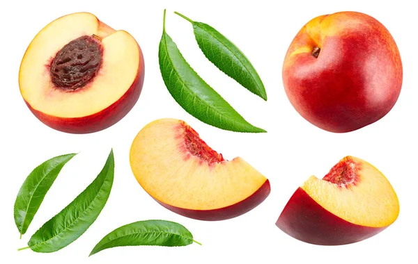 Peach collection with clipping path — Stock Photo, Image