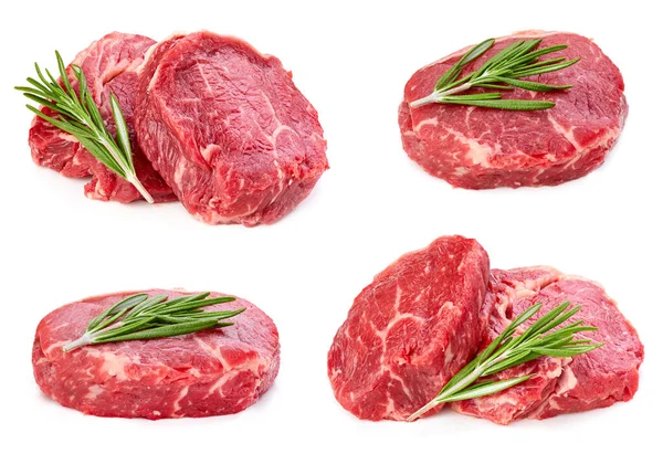 Beef steak with leaf rosemary — Stock Photo, Image