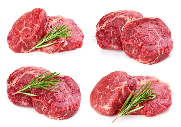 Steak Beef Meat Isolated Meat Collection Clipping Path Full Depth — Stock Photo, Image