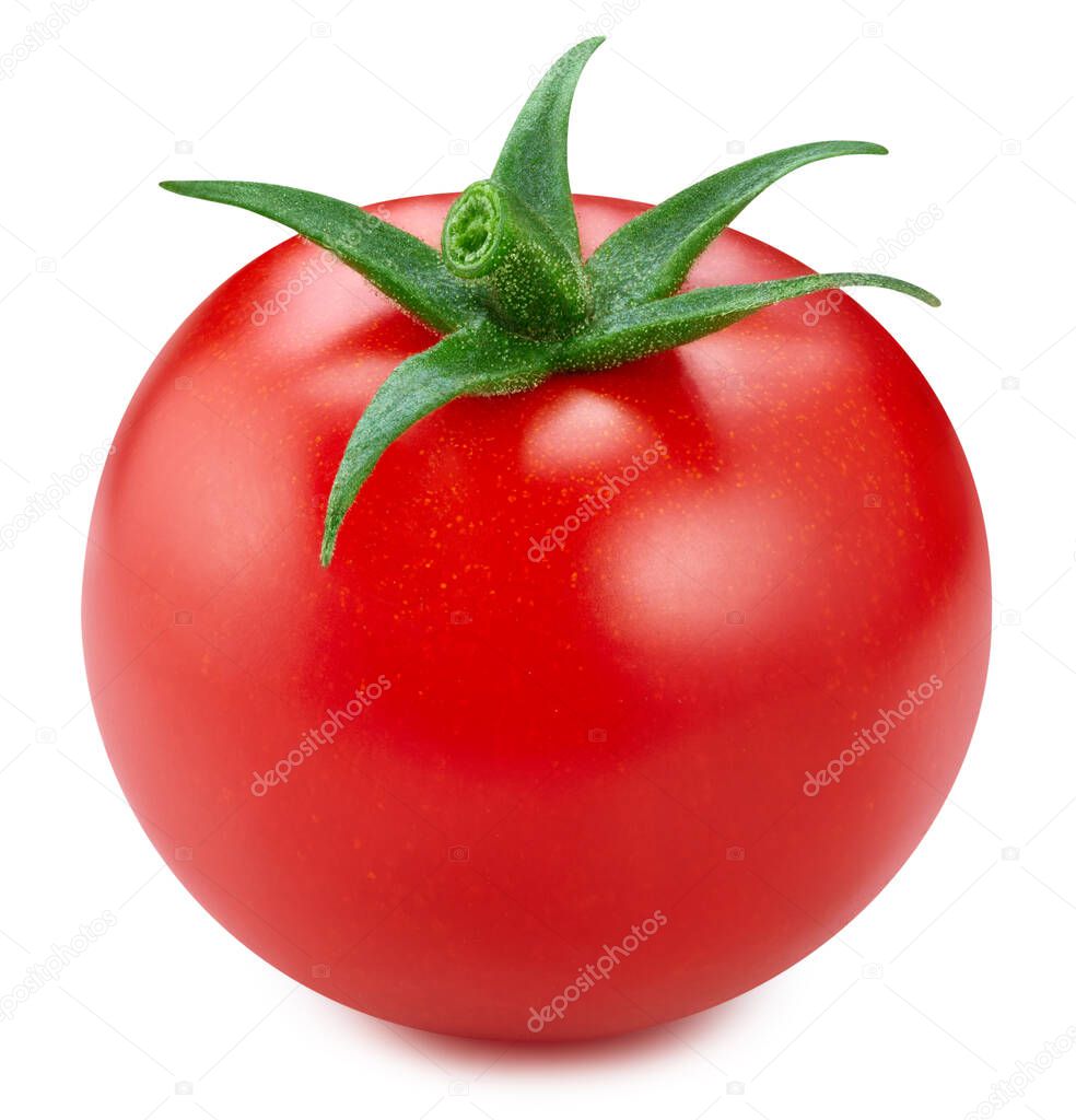 Fresh tomato vegetable. Tomato isolated on white background. Tomato with clipping path.