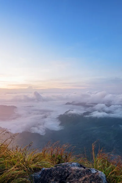 Natura all'alba in montagna, Thailandia — Foto Stock